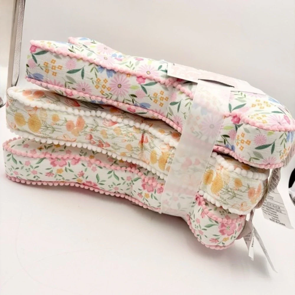 Hopper's Lane Easter Collection Set of 3 Floral Bunny Decorative Pillows 16x12